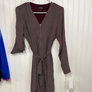 maroon with white dots